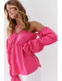 Spanish blouse with ruffles, pink 560 - Online store - Boutique